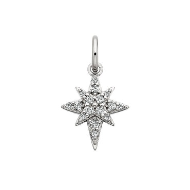 White Topaz Christmas Star Charm