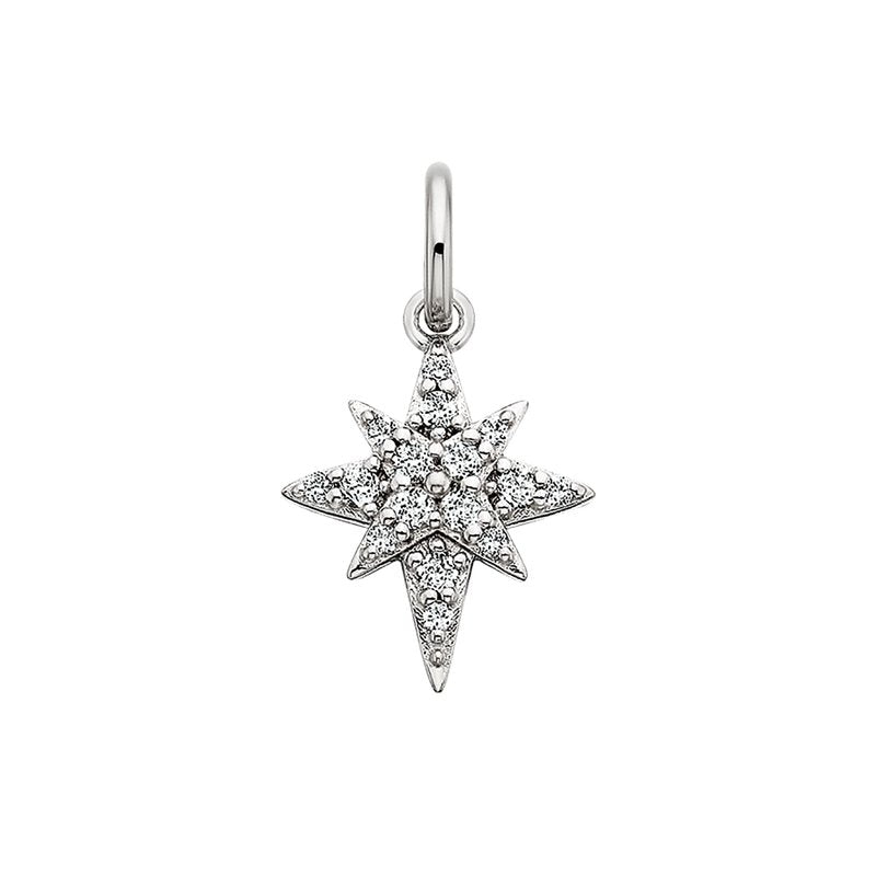 White Topaz Christmas Star Charm