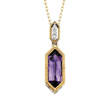 Amethyst Hexagon Pendant