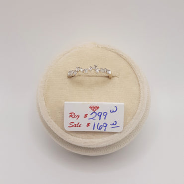 10Kt Yellow Gold Stackable Diamond Baguette ring Featuring 1/10 Carat of Natural Diamonds