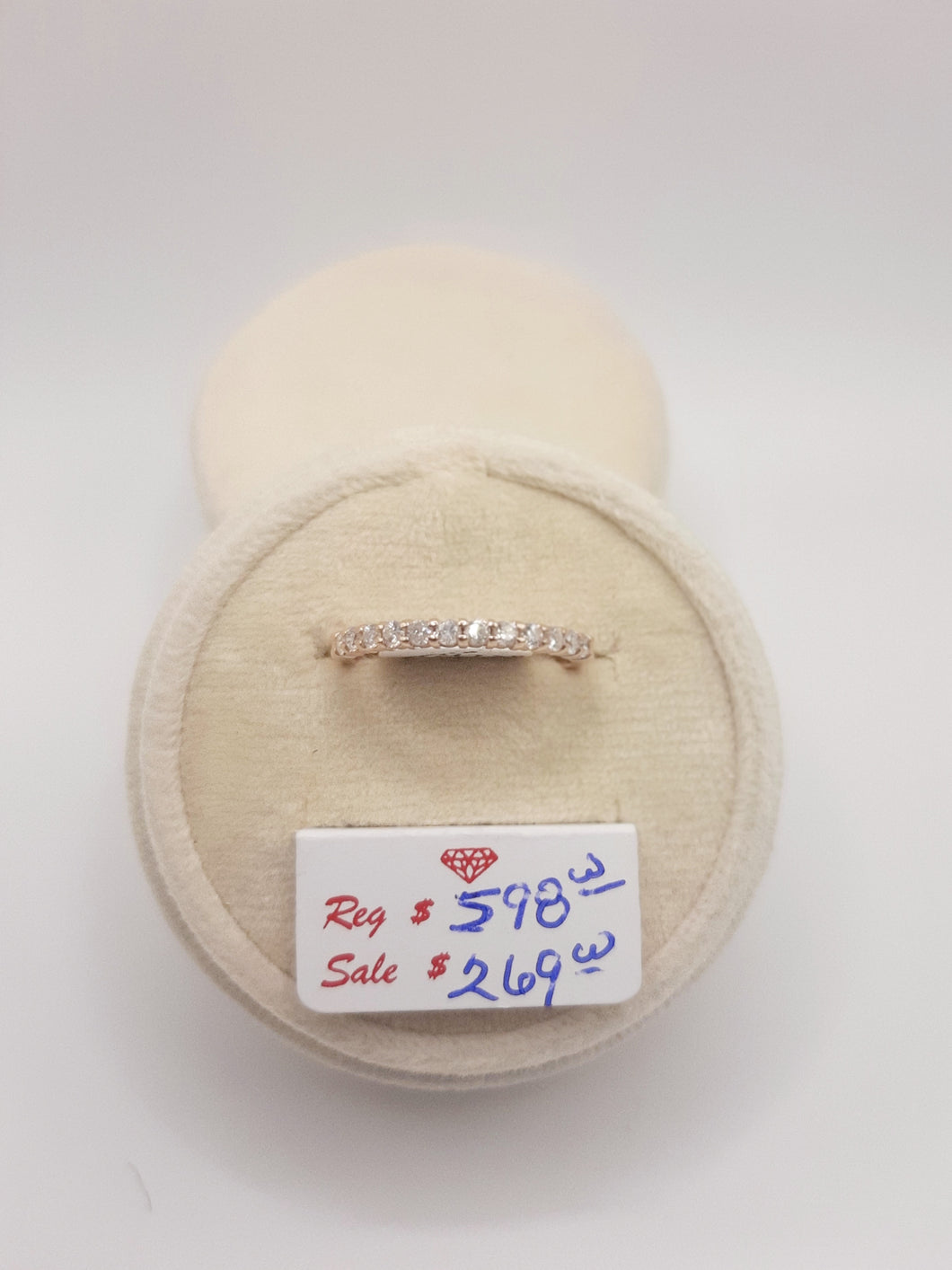 14Kt White or Rose Gold Prong Set Diamond Bands Featuring .33 Carats of Natural Diamonds