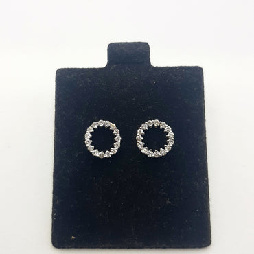10kt yellow gold diamond circle earrings featuring .35 carats of natural diamonds