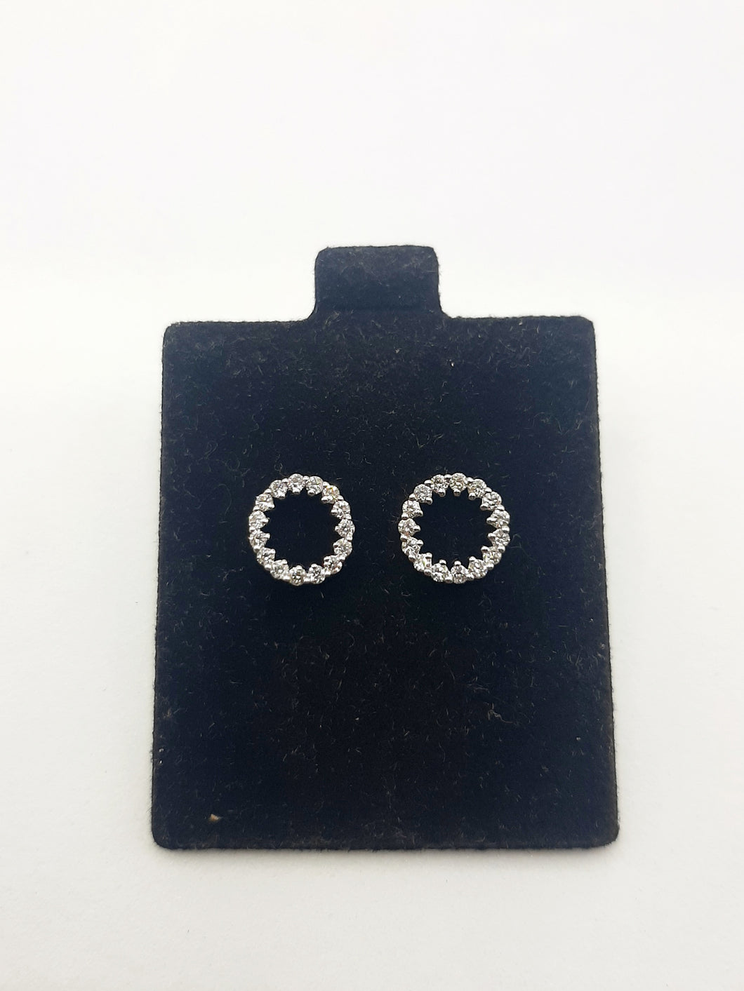 10kt yellow gold diamond circle earrings featuring .35 carats of natural diamonds