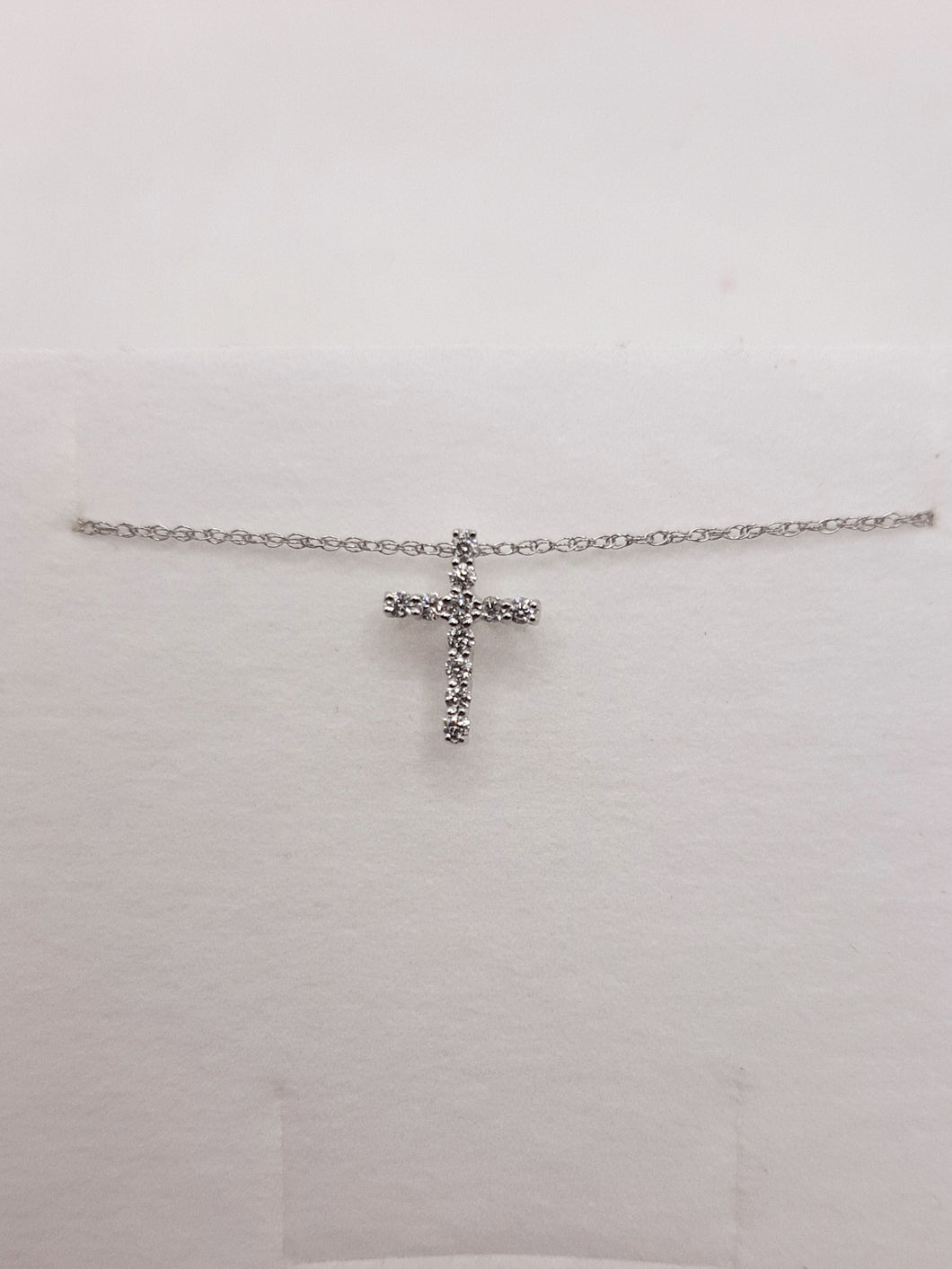10kt White Gold Cross Necklace