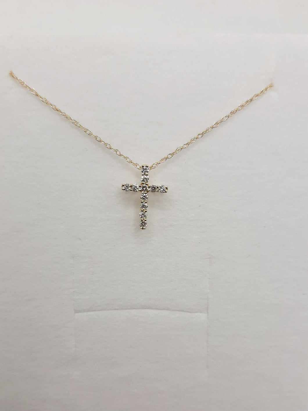 10kt Yellow Gold Diamond Cross Necklace