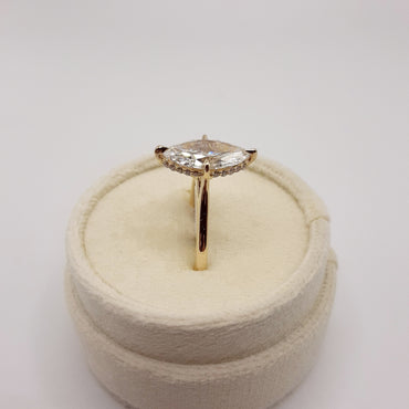 14kt Yellow Gold Marquise Lab Grown Diamond