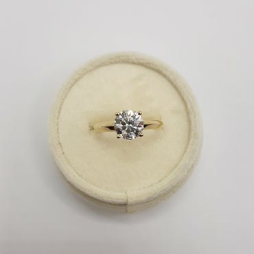 14kt Yellow Gold Lab Grown Round Brilliant Cut Diamond Ring