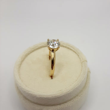 14kt Yellow Gold Lab Grown Round Brilliant Cut Diamond Ring