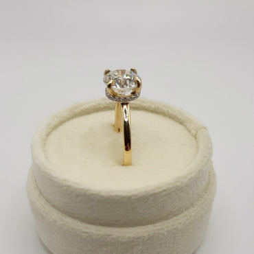14kt Yellow Gold 2.55 Carat Round Lab Grown Diamond with Hidden Halo