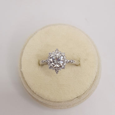 14kt white gold lab created round brilliant cut diamond ring