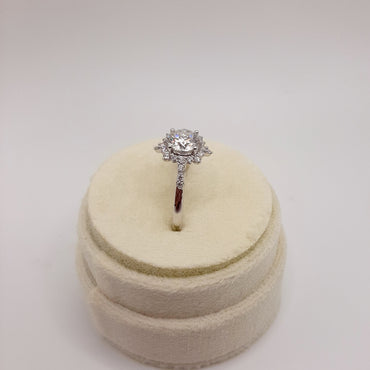 14kt white gold lab created round brilliant cut diamond ring