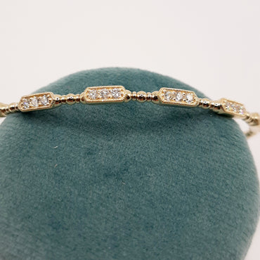 14kt yellow gold diamond flexible bracelet