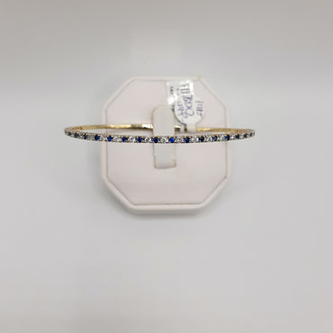 14kt Yellow Gold Sapphire and Natural Diamond Flexi-bangle