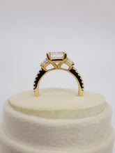 Load image into Gallery viewer, 14kt yellow gold emerald cut lab grown diamond ring
