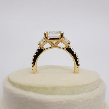 14kt yellow gold emerald cut lab grown diamond ring