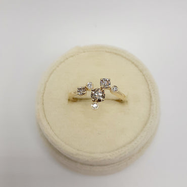 14kt yellow gold desert diamonds ring