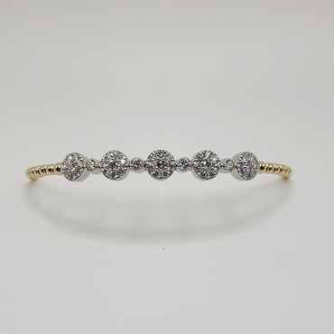 14kt yellow gold diamond flexi-bangle