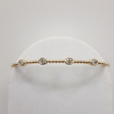 14kt yellow gold diamond flexi-bangle