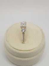 Load image into Gallery viewer, 14kt yellow gold three stone engagement ring
