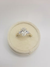 Load image into Gallery viewer, 14kt yellow gold three stone engagement ring
