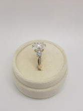 Load image into Gallery viewer, 14kt yellow gold three stone engagement ring

