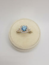 Load image into Gallery viewer, 14kt yellow gold blue lab grown diamond ring
