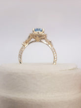 Load image into Gallery viewer, 14kt white oval pink lab grown diamond three stone ring
