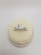 Load image into Gallery viewer, 14kt white gold oval diamond 2 piece engagement ring
