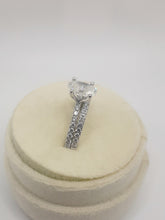 Load image into Gallery viewer, 14kt white gold oval diamond 2 piece engagement ring
