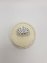 Load image into Gallery viewer, 10kt white gold diamond engagement cluster ring
