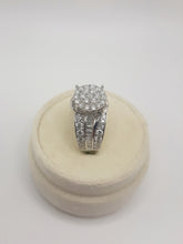 Load image into Gallery viewer, 10kt white gold diamond engagement cluster ring
