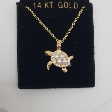 14kt yellow gold Effy turtle necklace