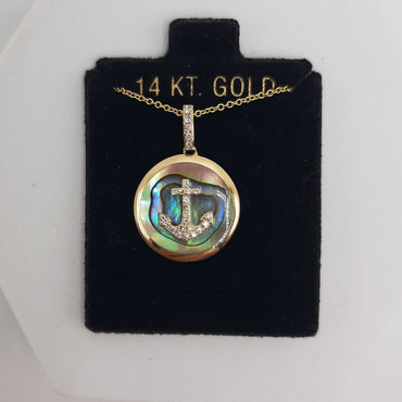 14kt yellow gold Effy anchor necklace