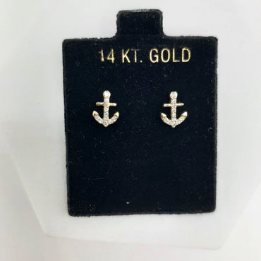14kt yellow gold Effy anchor earrings