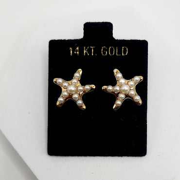 14kt yellow gold Effy starfish earrings