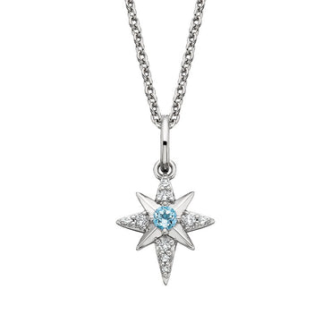 Blue - White Topaz Star Pendant
