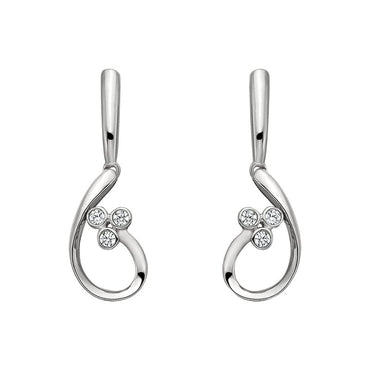 Diamond Trefoil Earrings