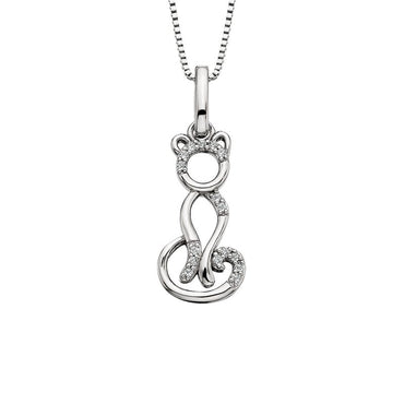 White Topaz Cat Pendant