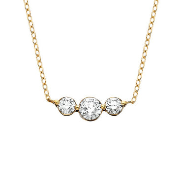 3-Stone Diamond Necklace 1/4tw