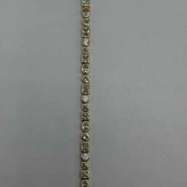 Sterling silver and yellow gold plate tennis bracelet