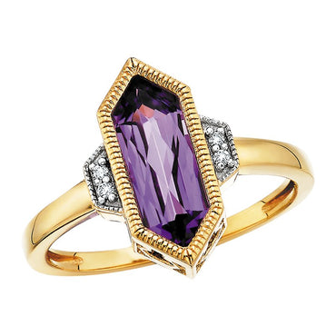 Amethyst Hexagon Ring
