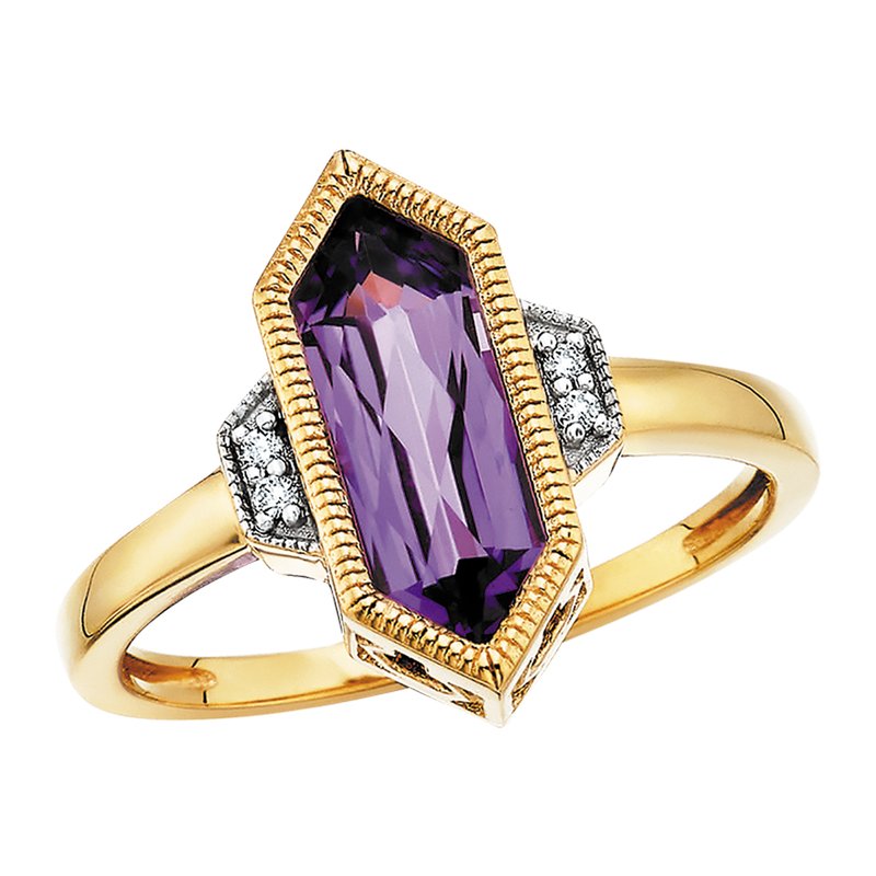 Amethyst Hexagon Ring