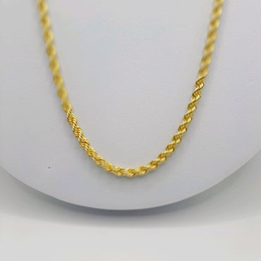 Sterling Silver and Yellow Gold Plate Loose Rope Chain