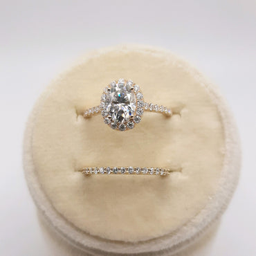 14kt Yellow Gold Prong set Band with Round Moissanite