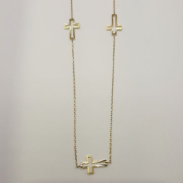 10Kt Yellow Gold Sideways Cross Necklace