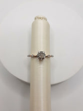 Load image into Gallery viewer, 14Kt Rose Gold Natural Diamond Ring Featuring a Salt And Pepper .78 Carats Center Diamond with an Additional .23 Carats of Natural Diamonds Scattered on Band and in Hidden Halo
