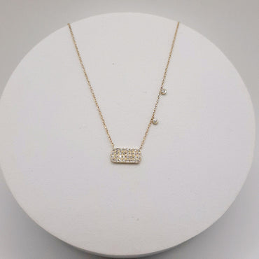 14Kt Yellow Gold Fashion Trending Bar Necklace Featuring .20 Carats of Diamonds