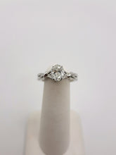 Load image into Gallery viewer, 14Kt White Gold Solitaire Ring Featuring a .83 Carat Oval Diamond
