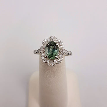 14Kt White Gold Floral Mount