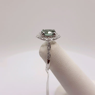14Kt White Gold Floral Mount
